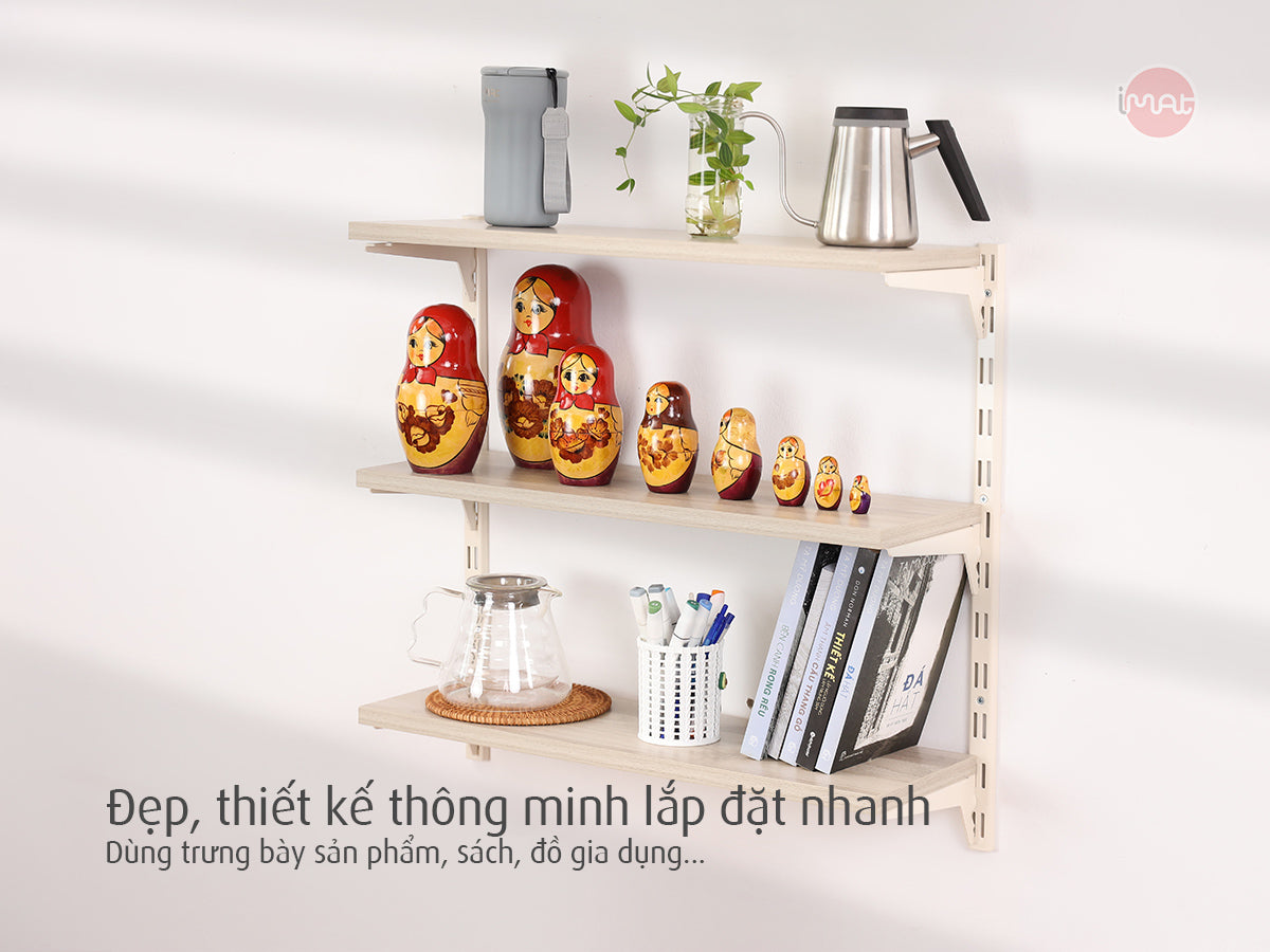 Kệ lắp ráp DIY 3 tầng mâm gỗ
