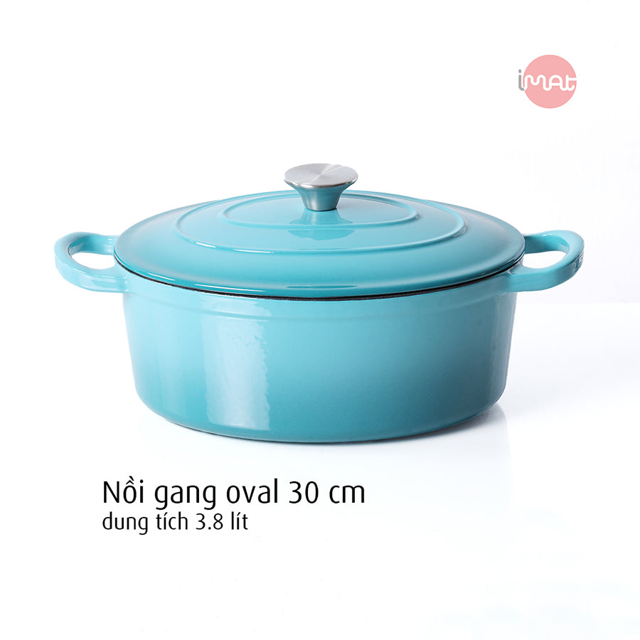 Nồi gang tráng men oval 30cm