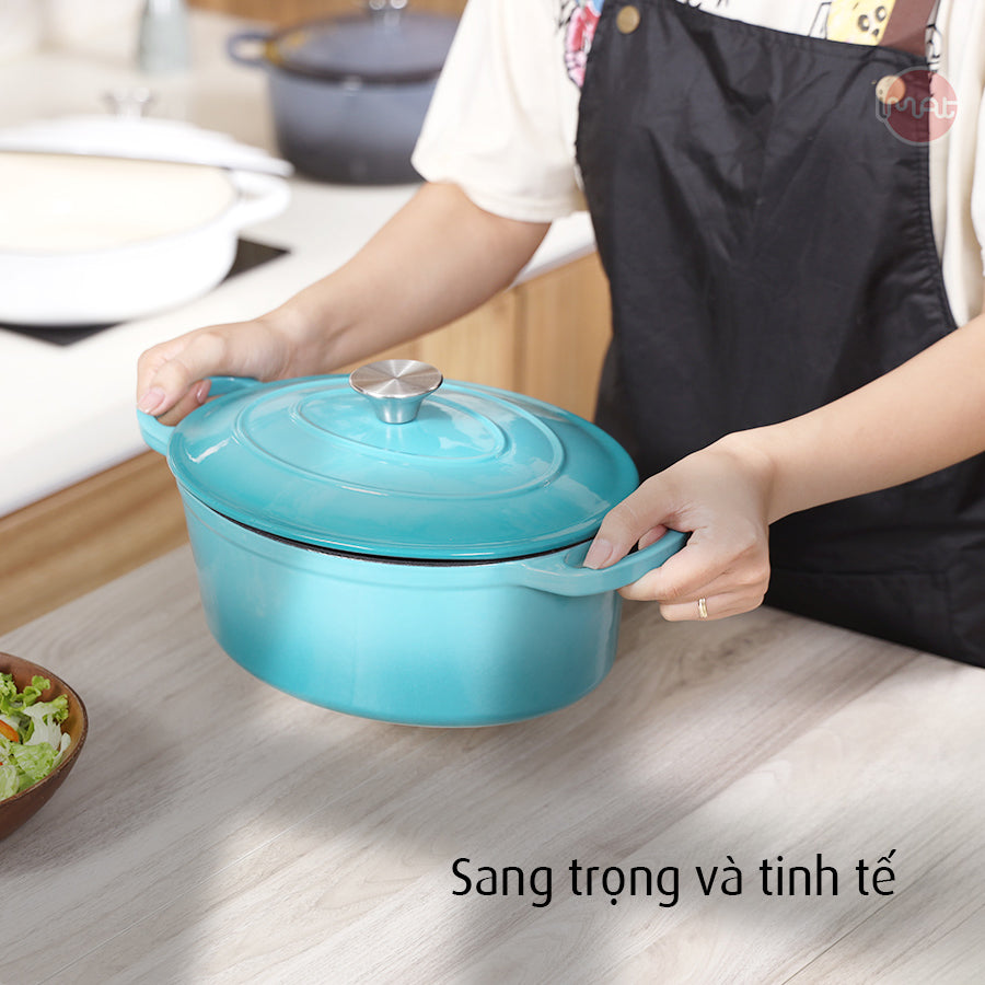 Nồi gang tráng men oval 30cm