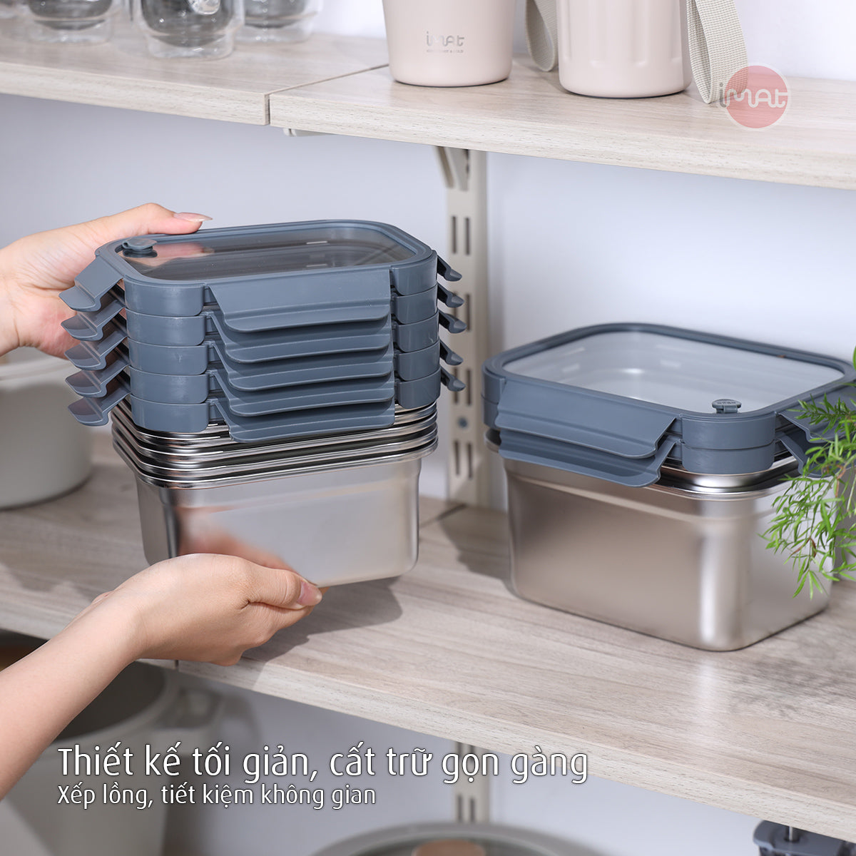 Hộp inox dùng vi sóng, nắp thuỷ tinh chịu nhiệt