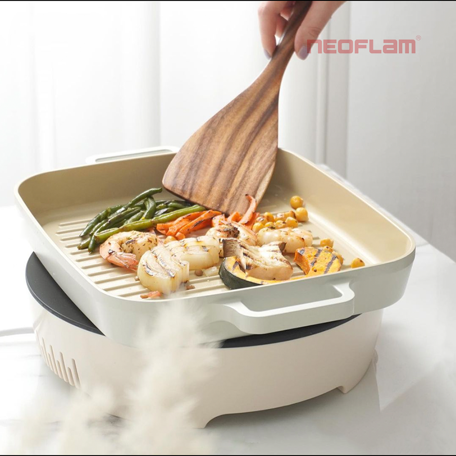 Chảo nướng Fika 28cm, tráng gốm không dính, đáy từ