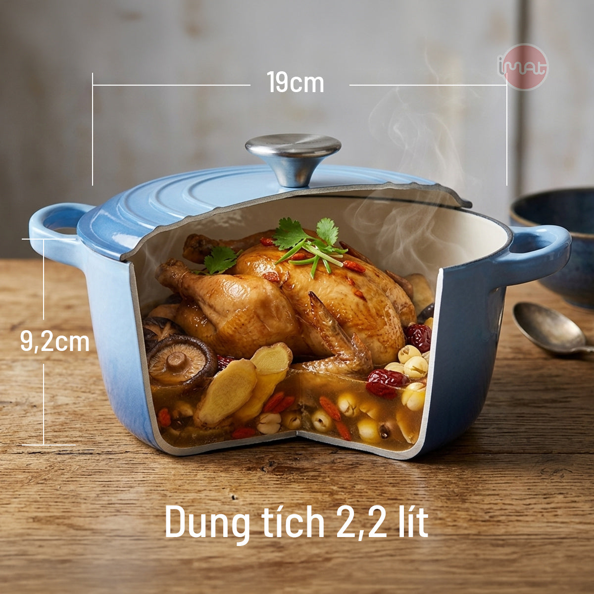 Nồi gang tráng men bí ngô 20cm