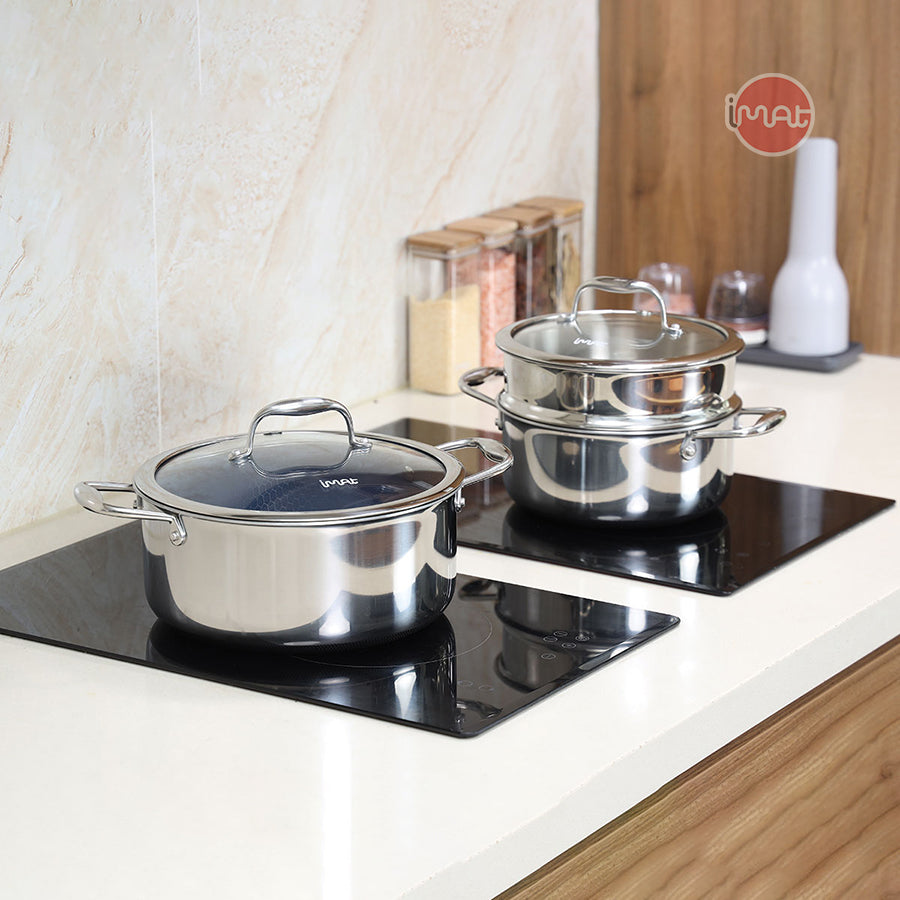 Bộ 2 nồi iMat Hybrid lòng xanh 20, 24