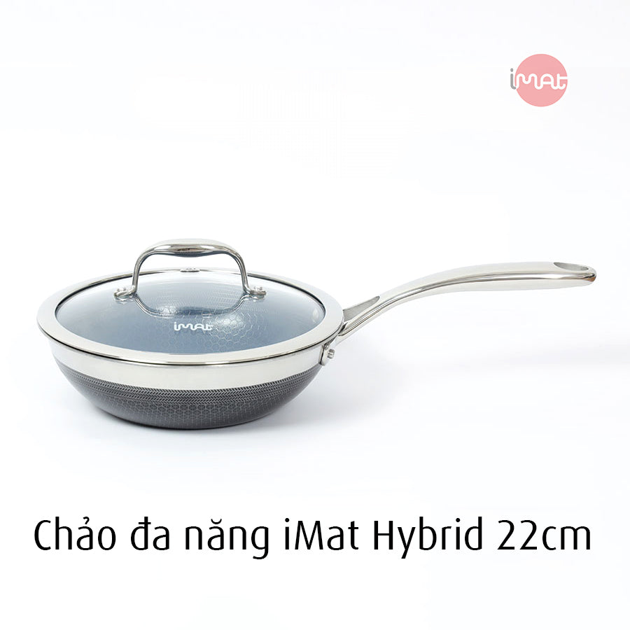 Chảo đa năng iMat Hybrid lòng xanh