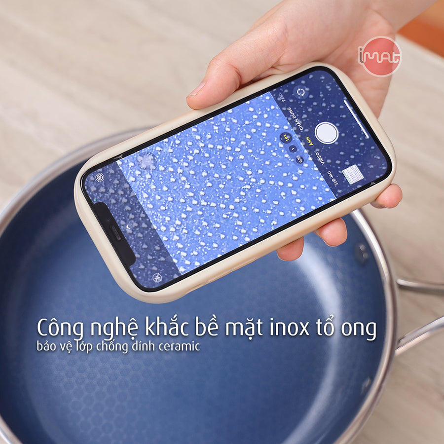 Bộ 5 nồi chảo iMat Hybrid lòng xanh