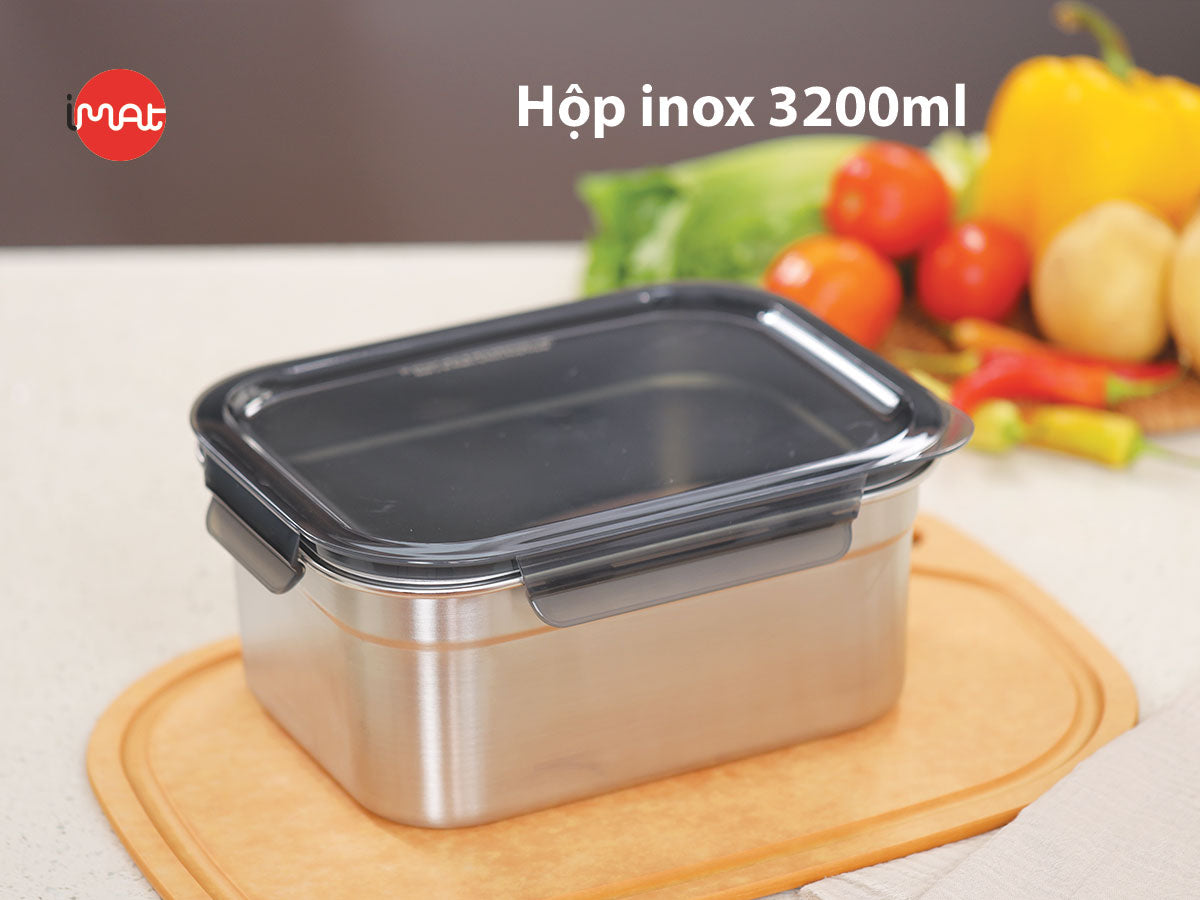 Hộp inox dùng vi sóng thành cao 800|1200|1600|3200ml