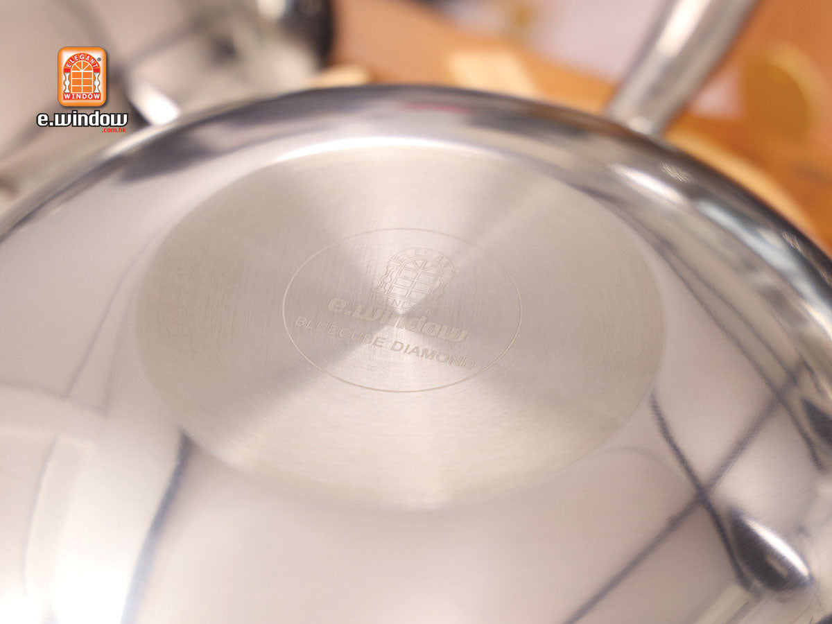 Chảo xào 30cm Bluecube E.Window, chống dính 1 mặt, kim cương nhân tạo