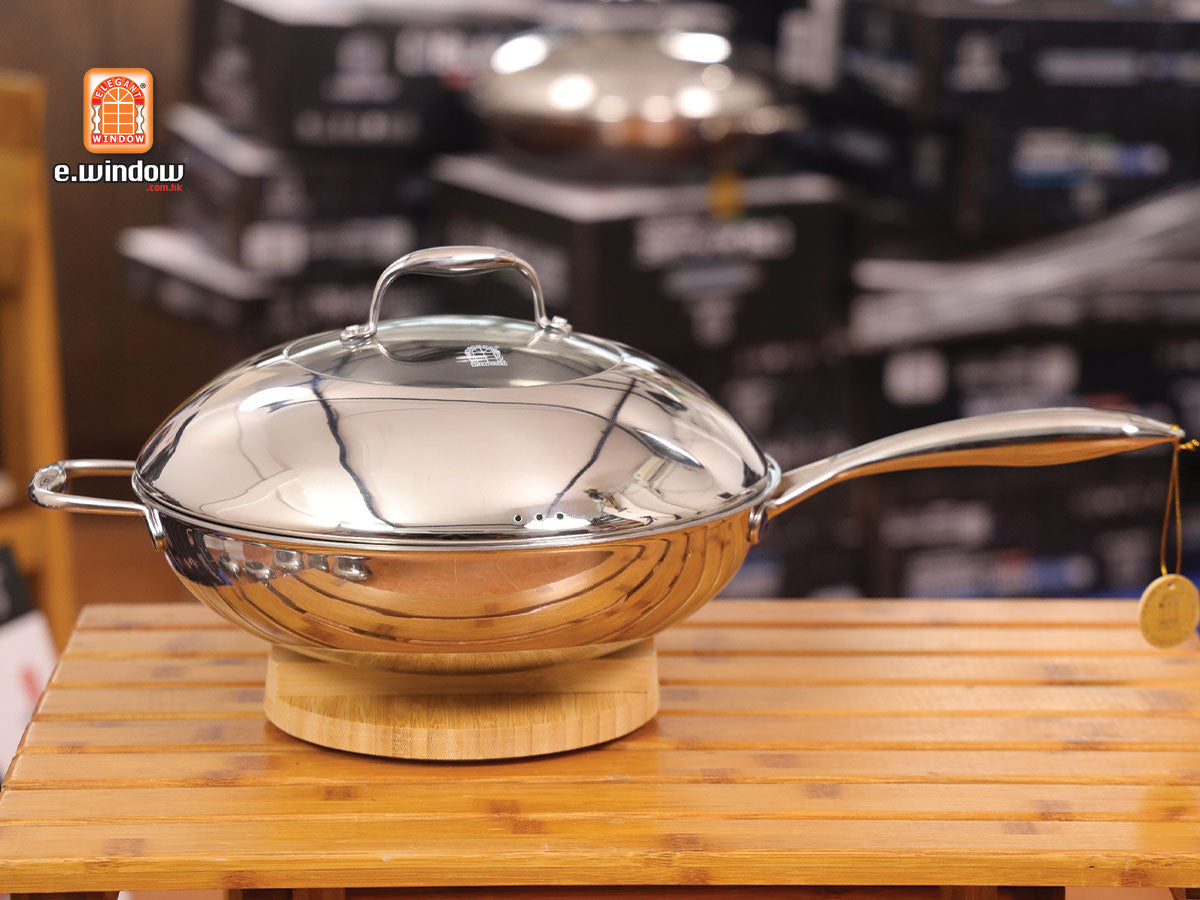 Chảo xào 30cm Bluecube E.Window, chống dính 1 mặt, kim cương nhân tạo