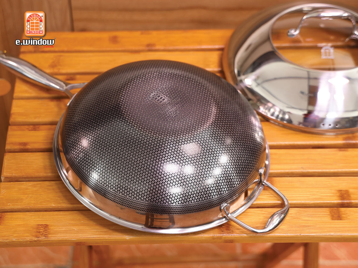 Chảo xào 30cm Blackcube E.Window, chống dính 2 mặt