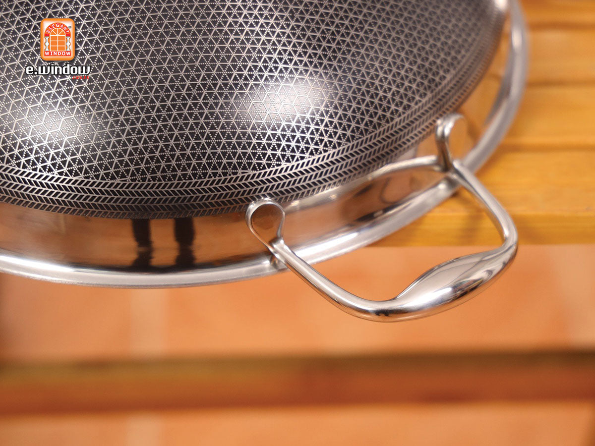 Chảo xào 30cm Bluecube E.Window, chống dính 2 mặt, kim cương nhân tạo