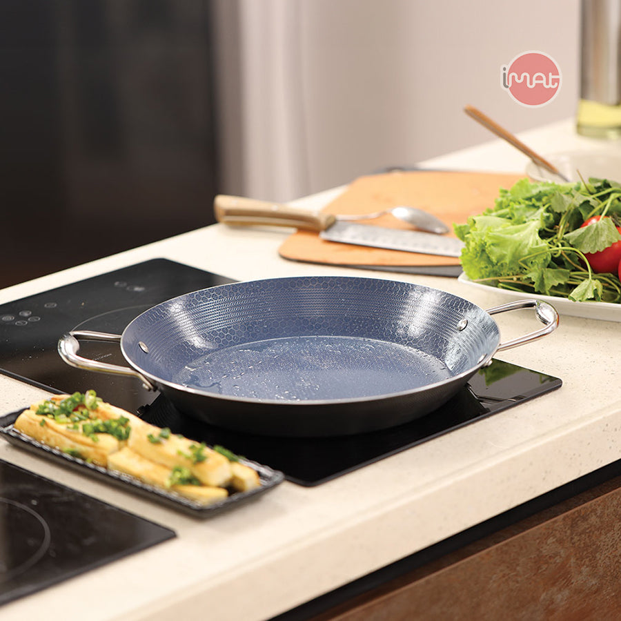 Chảo Paella 32 iMat Hybrid, lòng xanh