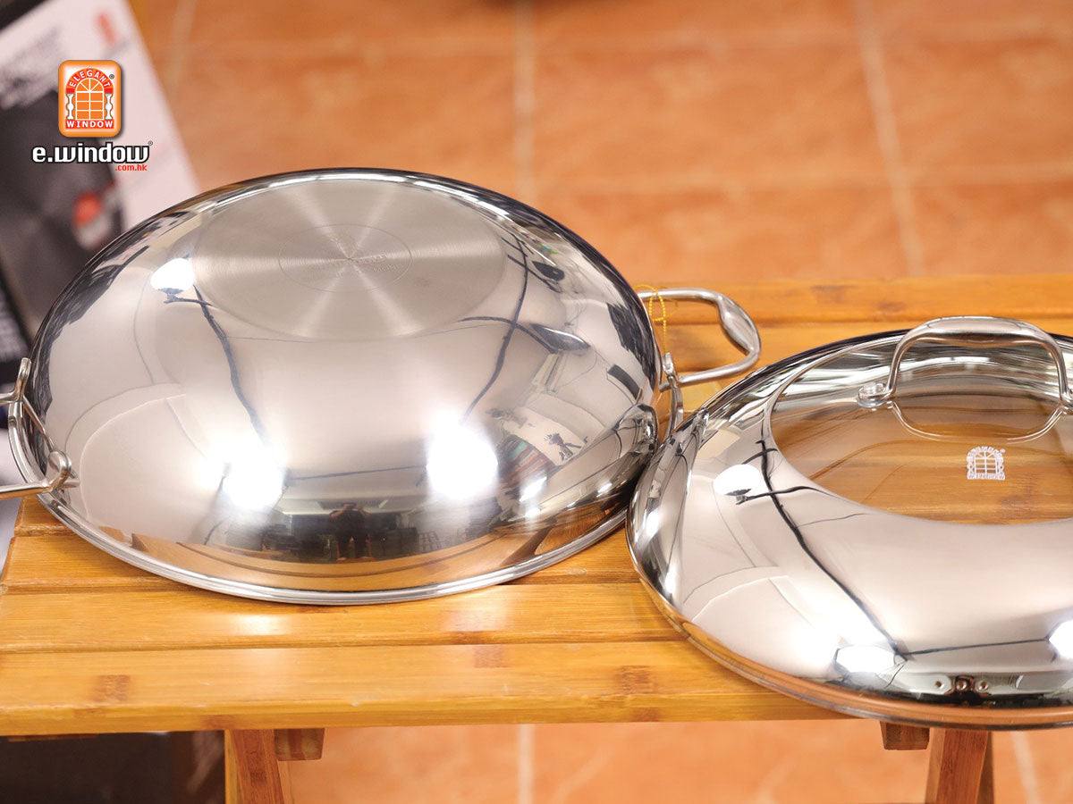 Chảo xào 34cm E.Window,chống dính 1 mặt, kim cương nhân tạo