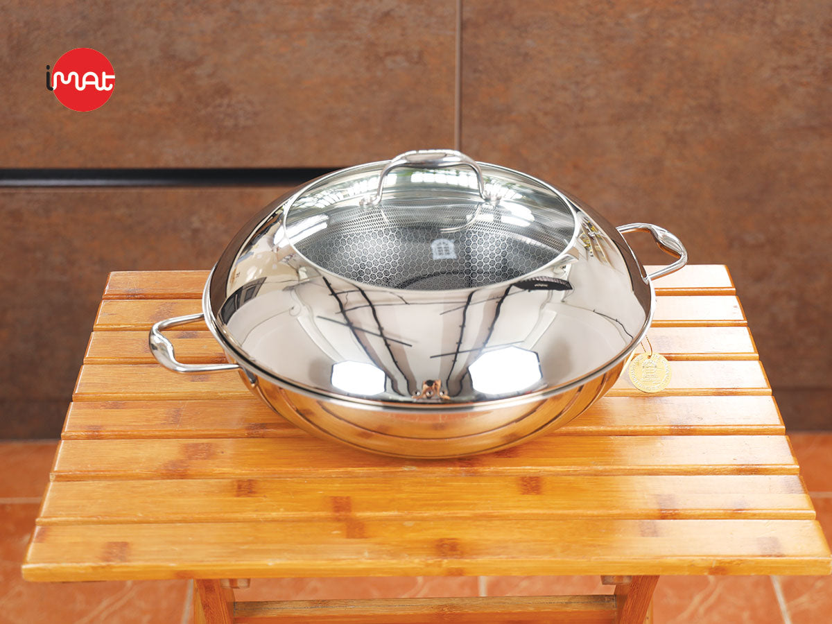 Chảo xào 36cm E.Window,chống dính 1 mặt, kim cương nhân tạo