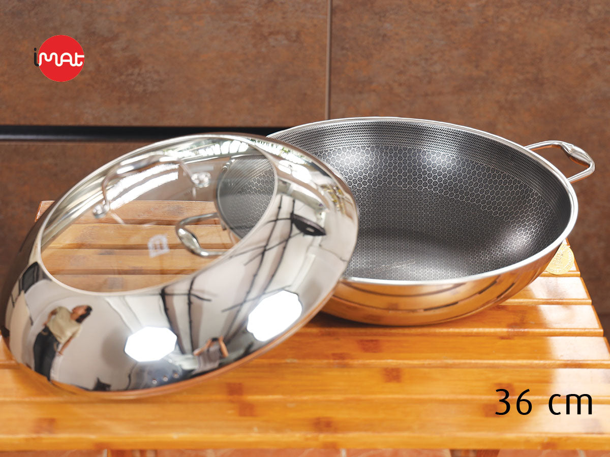 Chảo xào 36cm E.Window,chống dính 1 mặt, kim cương nhân tạo