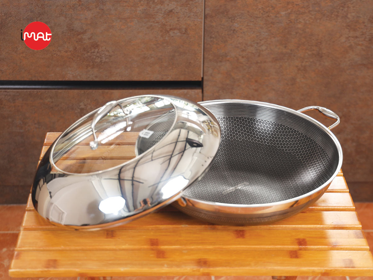 Chảo xào 36cm E.Window,chống dính 2 mặt,kim cương nhân tạo