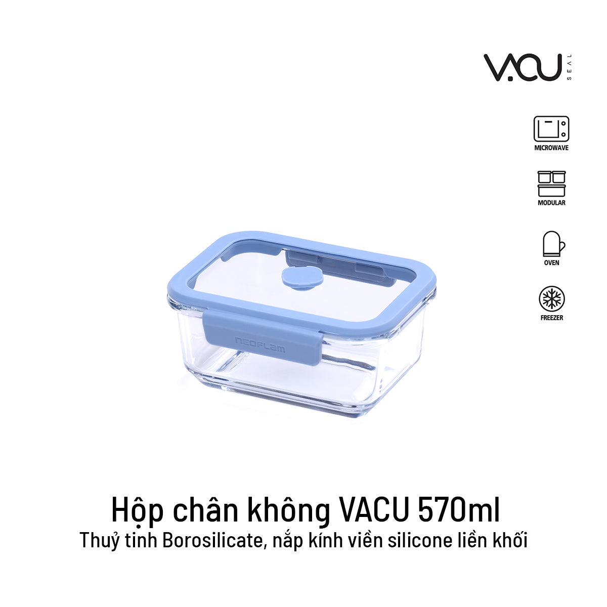 Bộ hộp thuỷ tinh chân không VACU 6 món có bơm