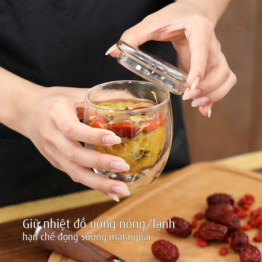 Bộ 4 cốc MEG thuỷ tinh Hight Borosilicate 2 thành cách nhiệt