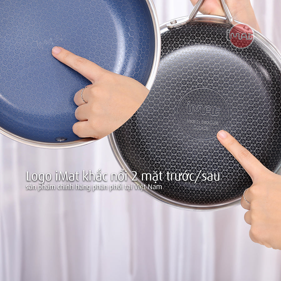 Bộ 5 nồi chảo iMat Hybrid lòng xanh