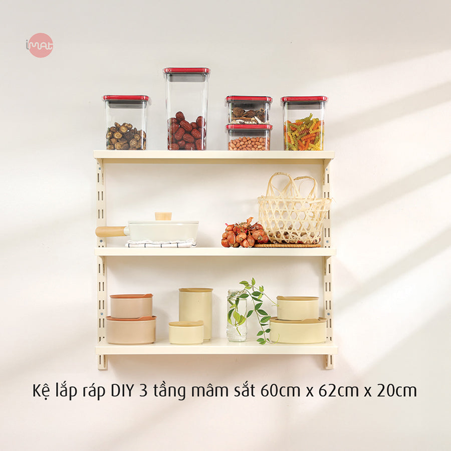 Kệ lắp ráp DIY 3 tầng mâm sắt