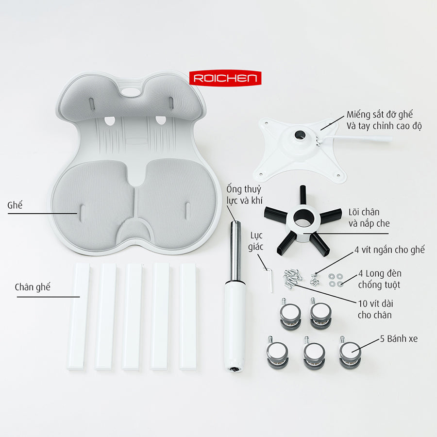 Ghế chỉnh dáng ngồi đúng WOW chân xoay Roichen