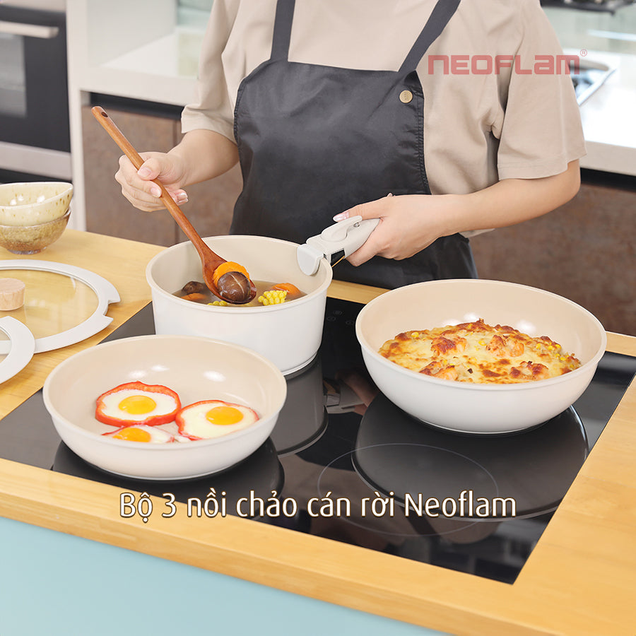 Bộ 3 nồi chảo cán rời Neoflam ( Đã bao gồm phí ship)