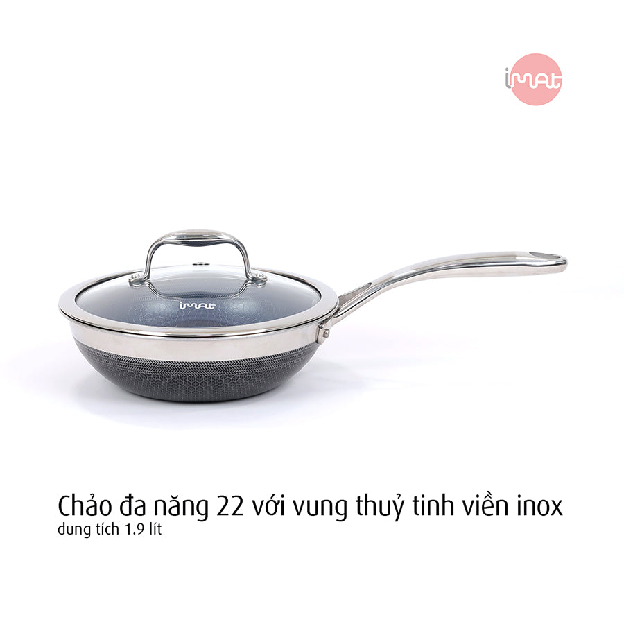 Bộ 5 nồi chảo iMat Hybrid lòng xanh