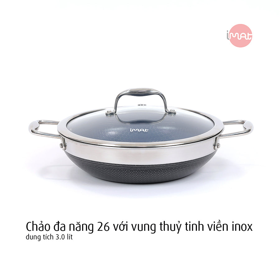 Bộ 5 nồi chảo iMat Hybrid lòng xanh