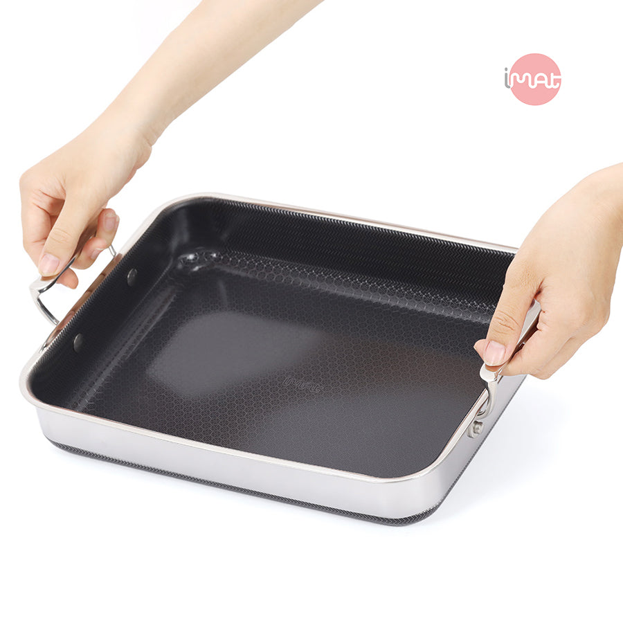 Chảo vuông đa năng 24 hai tay cầm iMat Hybrid