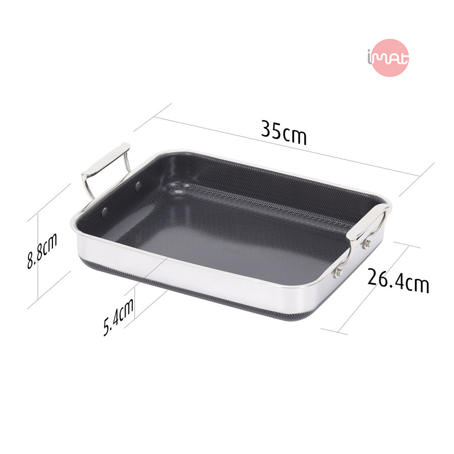 Chảo vuông đa năng 24 hai tay cầm iMat Hybrid