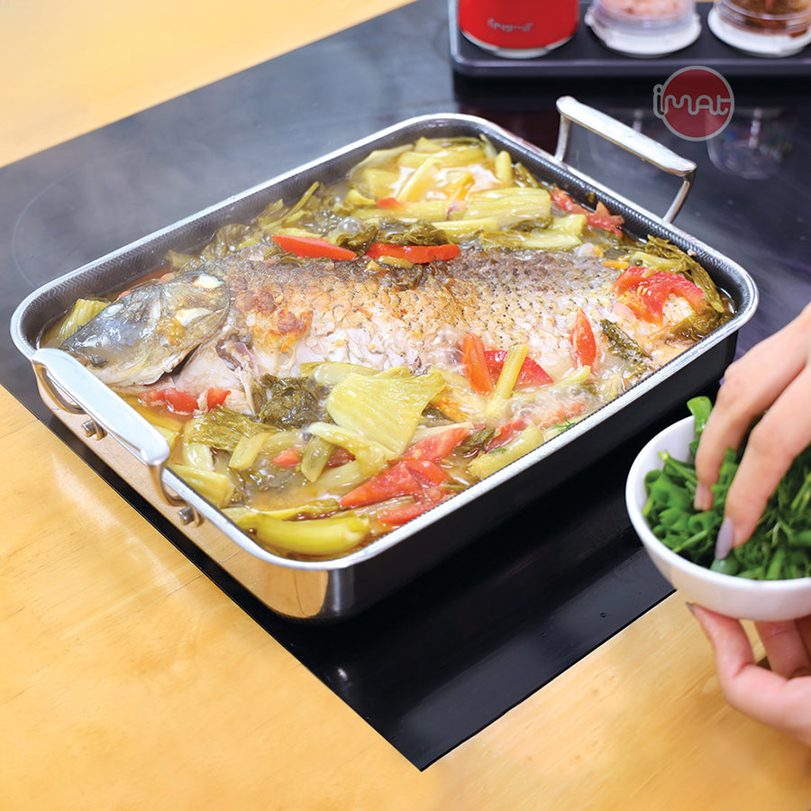 Chảo vuông đa năng 24 hai tay cầm iMat Hybrid