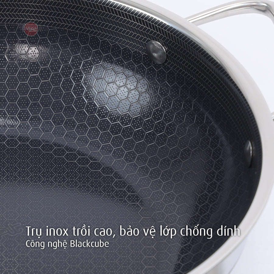 Chảo đa năng hai tay cầm iMat Hybrid lòng đen