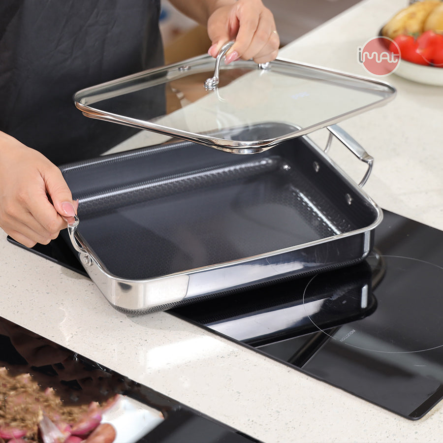 Vung thuỷ tinh cho chảo vuông đa năng 24 iMat Hybrid