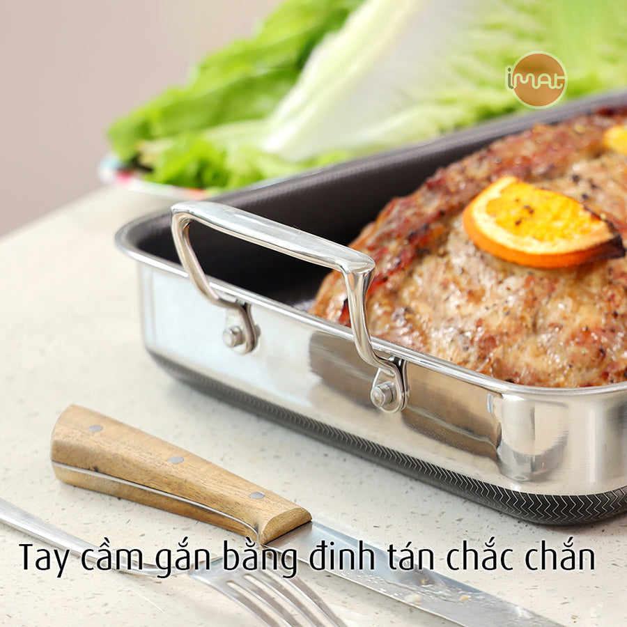 Chảo vuông đa năng 24 hai tay cầm iMat Hybrid