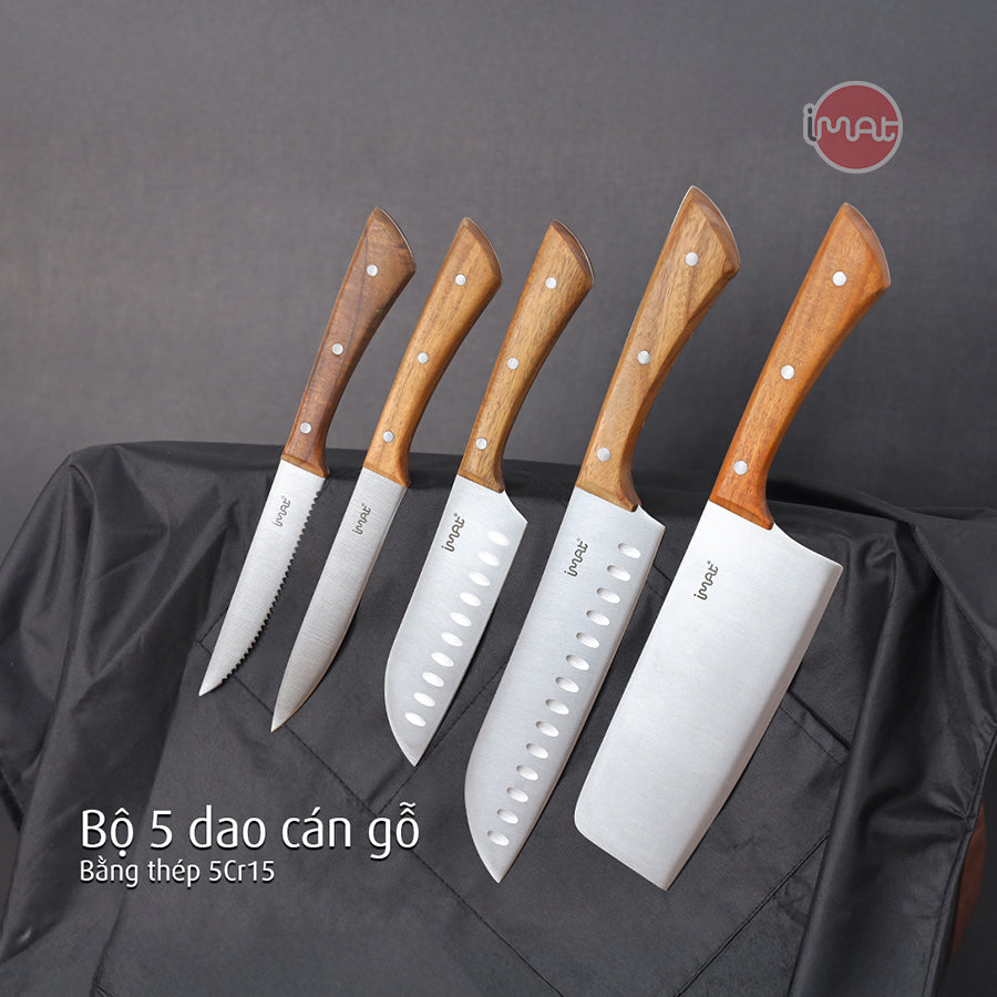 Bộ dao cán gỗ, cán thép iMat