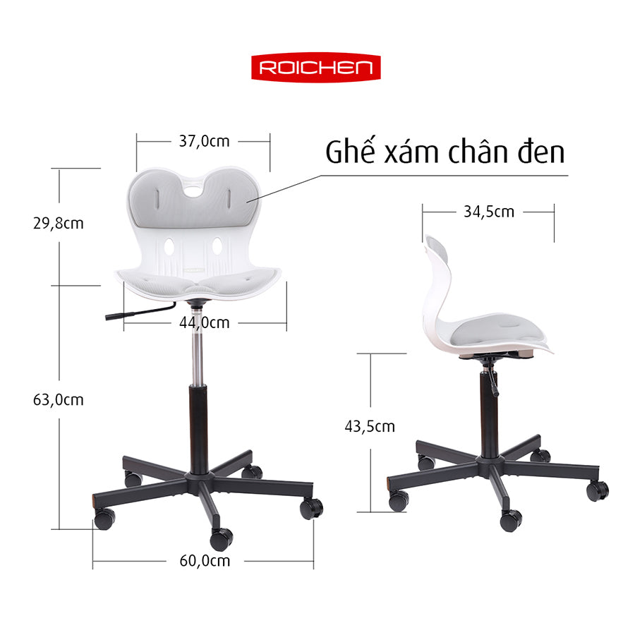Ghế chỉnh dáng ngồi đúng WOW chân xoay Roichen