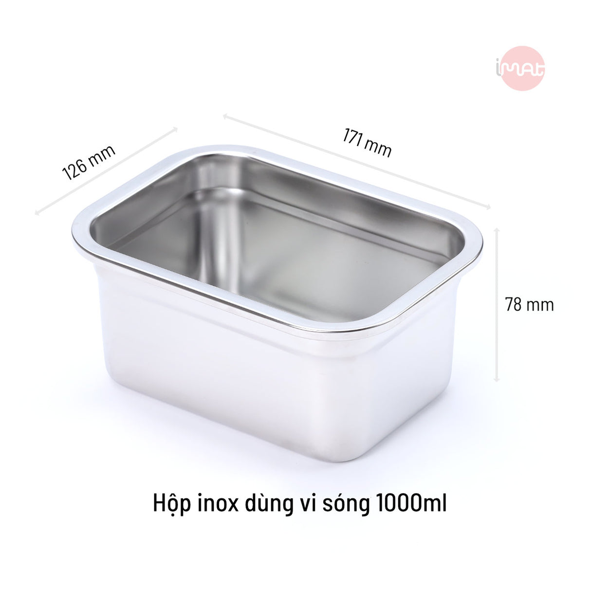 Hộp inox dùng vi sóng, nắp thuỷ tinh các cỡ : 600ml, 800ml, 1L, 1,2L, 1,6L và 2L