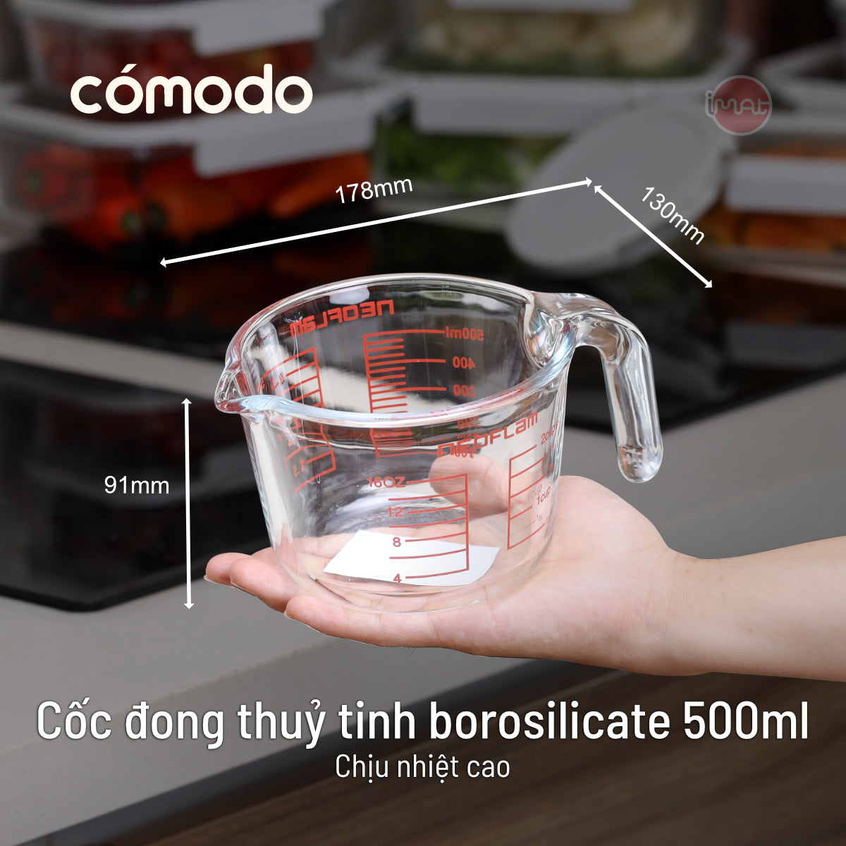 Bộ 14 hộp thuỷ tinh Comodo chịu nhiệt nắp kính