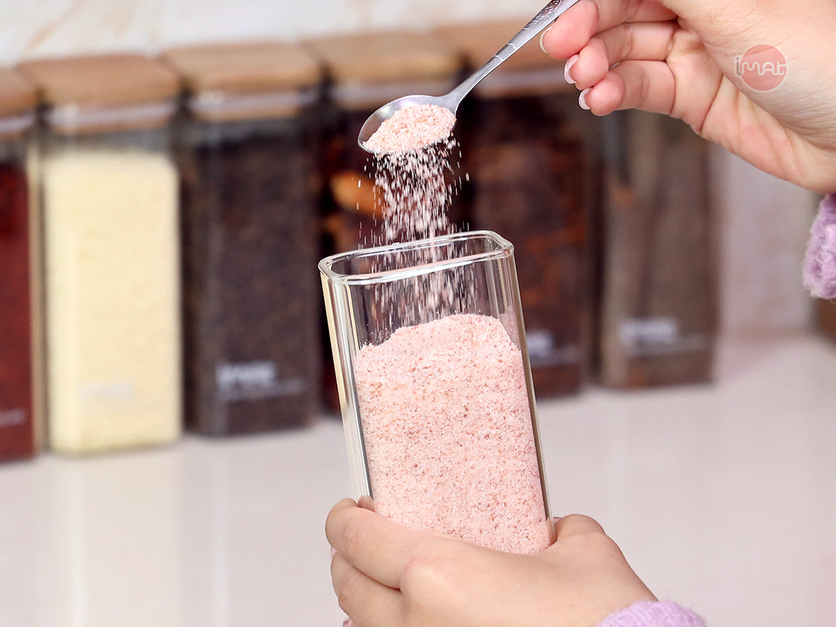 Bộ 4 lọ gia vị thuỷ tinh borosilicate ACA 420ml, nắp gỗ