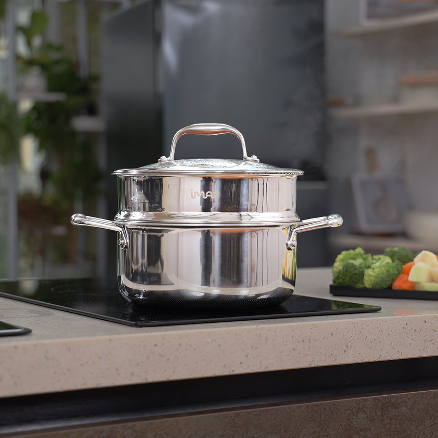 Bộ 2 nồi iMat Hybrid lòng xanh 20, 24