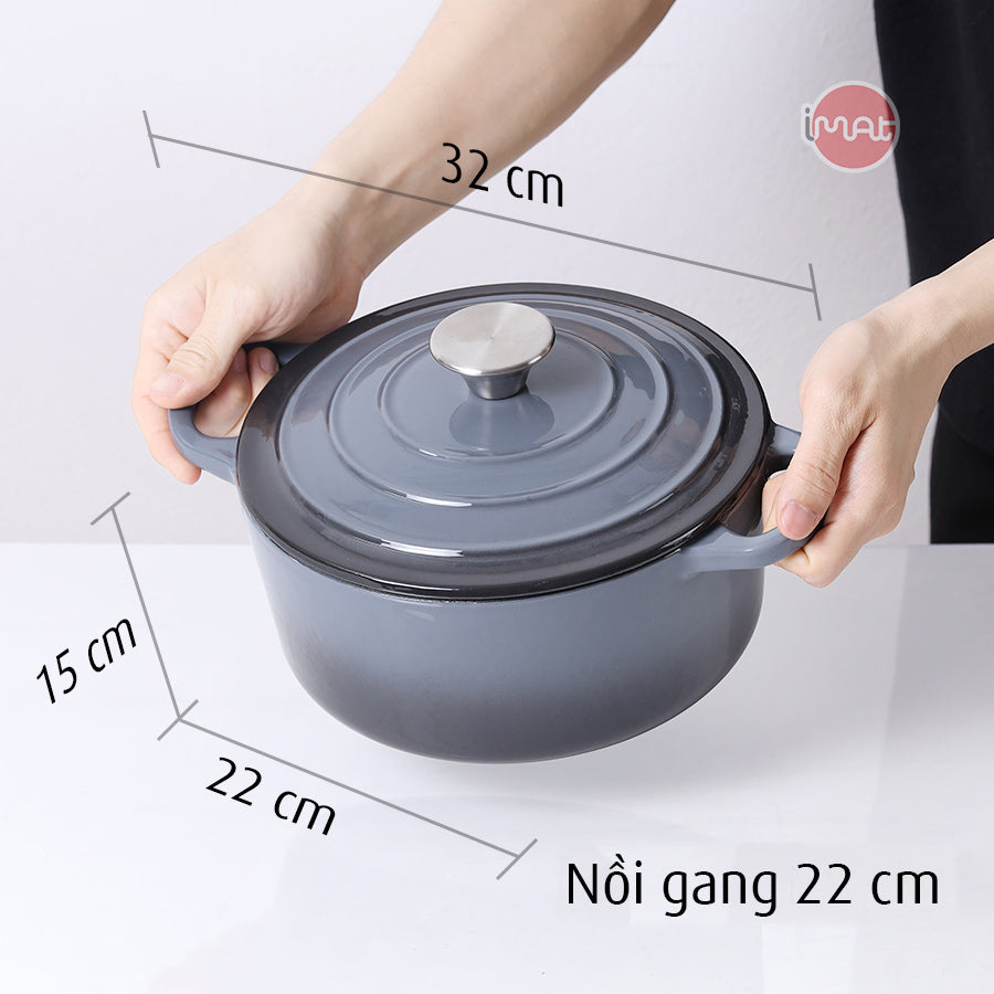 Nồi gang tráng men 20cm-22cm
