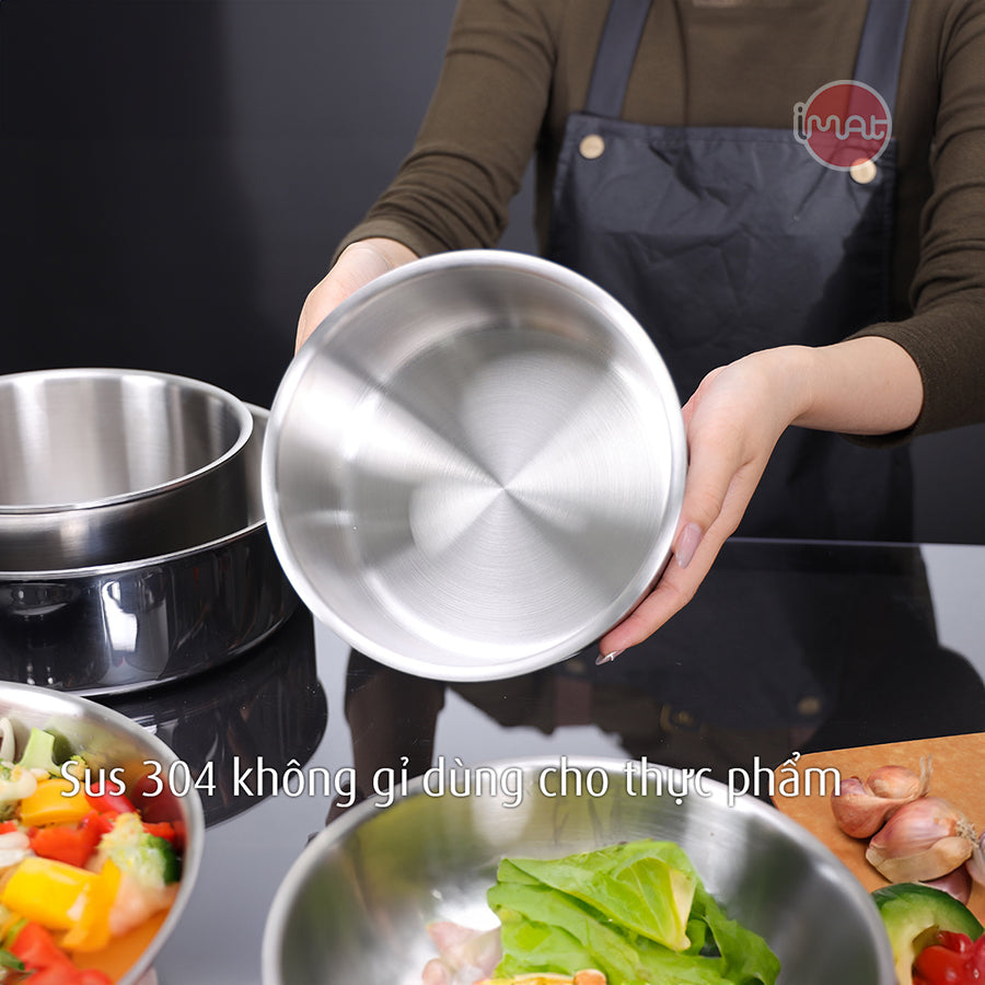 Bộ nồi chảo iNox cán rời 9 món - Không phủ lớp chống dính