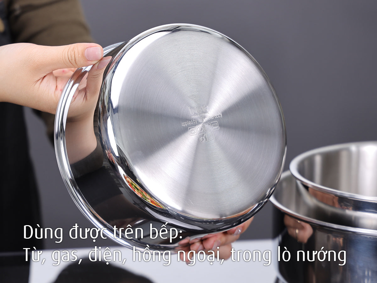 Bộ 5 nồi chảo iNox - Không phủ lớp chống dính