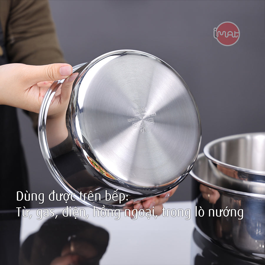 Bộ nồi chảo iNox cán rời 9 món - Không phủ lớp chống dính