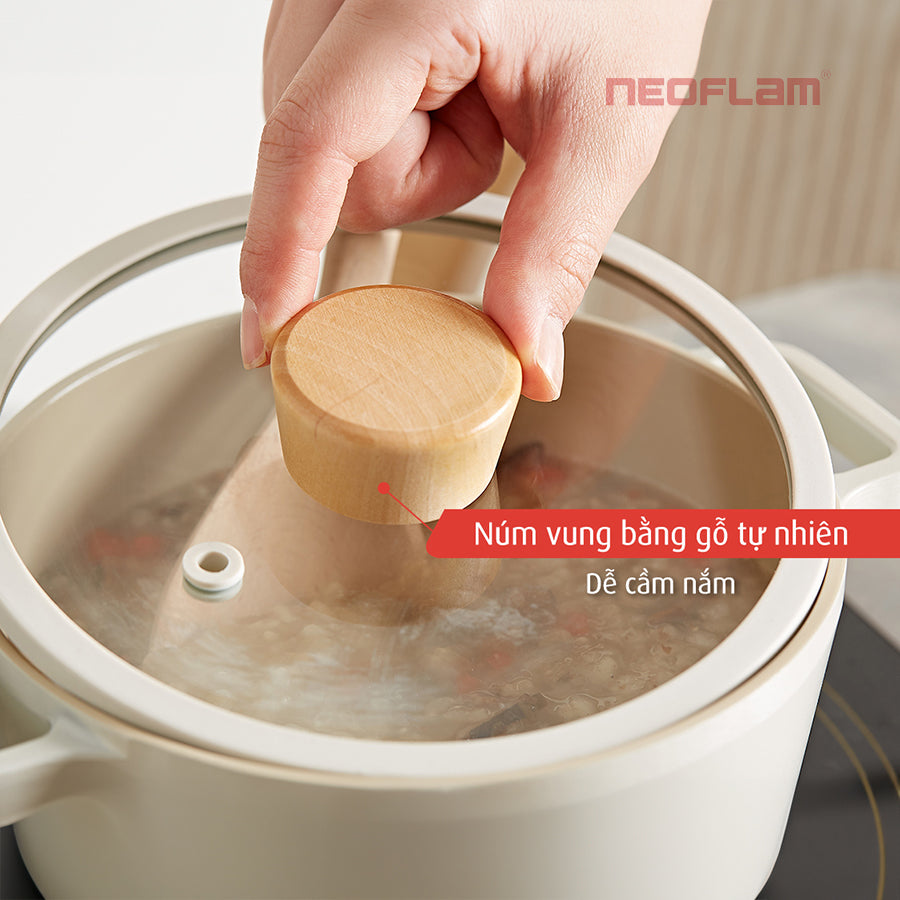 Nồi Fika Hàn Quốc, tráng gốm chống dính, đáy từ