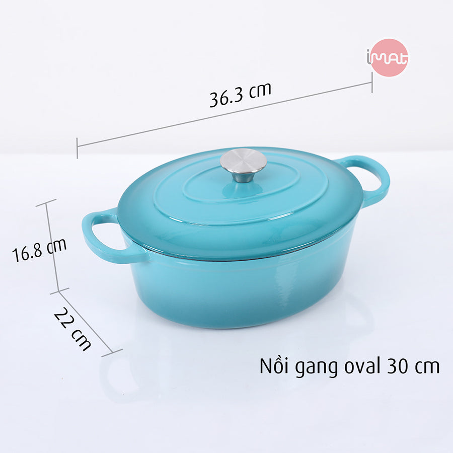 Nồi gang tráng men oval 30cm