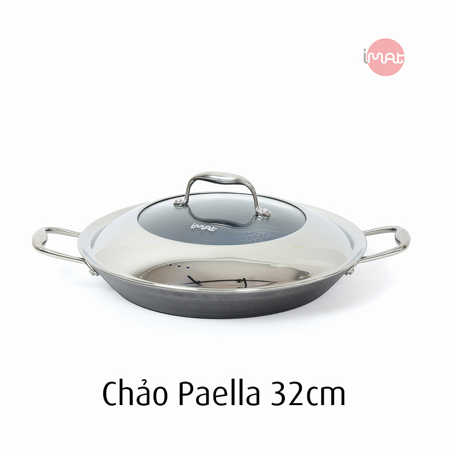 Chảo Paella 32 iMat Hybrid, lòng xanh