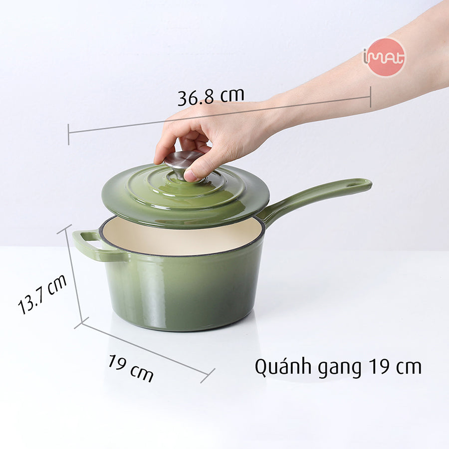 Quánh gang tráng men 19cm