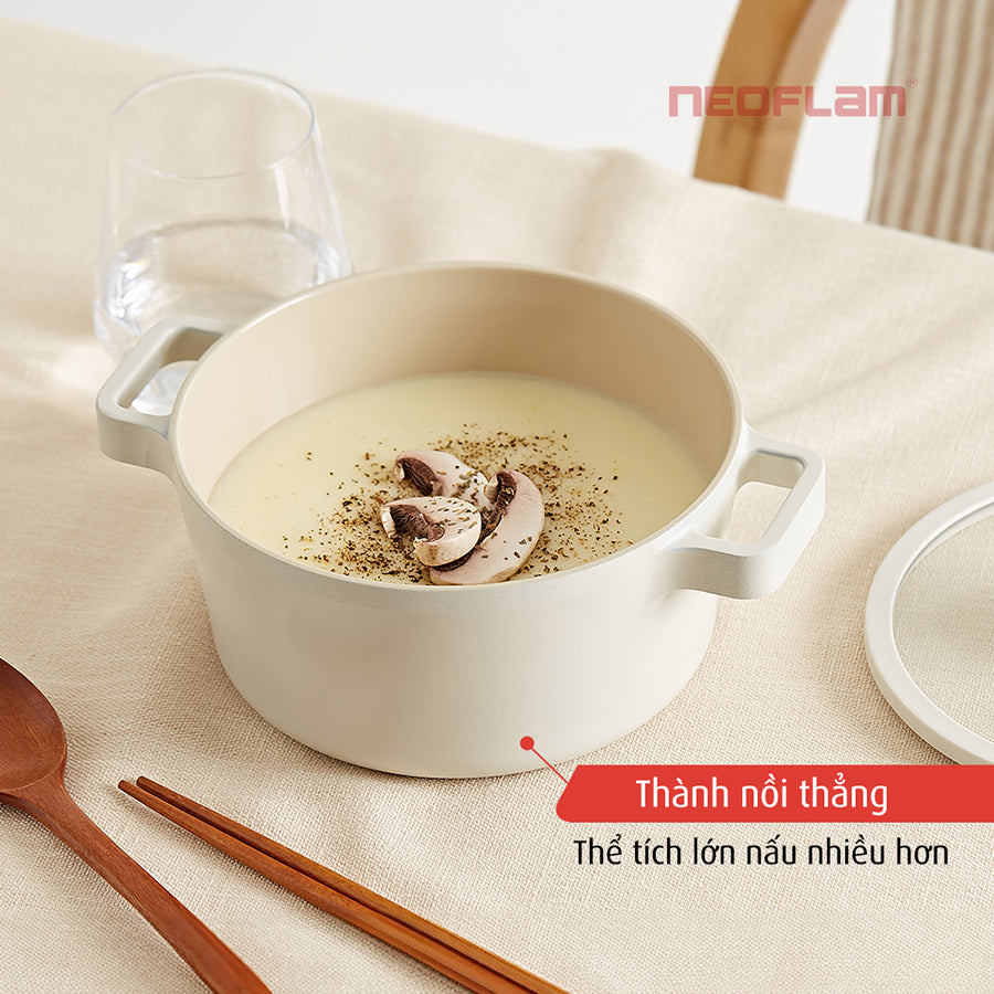 Nồi Fika Hàn Quốc, tráng gốm chống dính, đáy từ