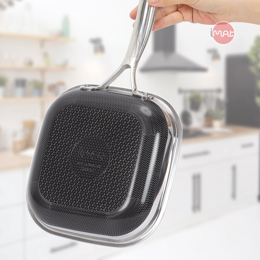Chảo vuông iMat Hybrid lòng đen