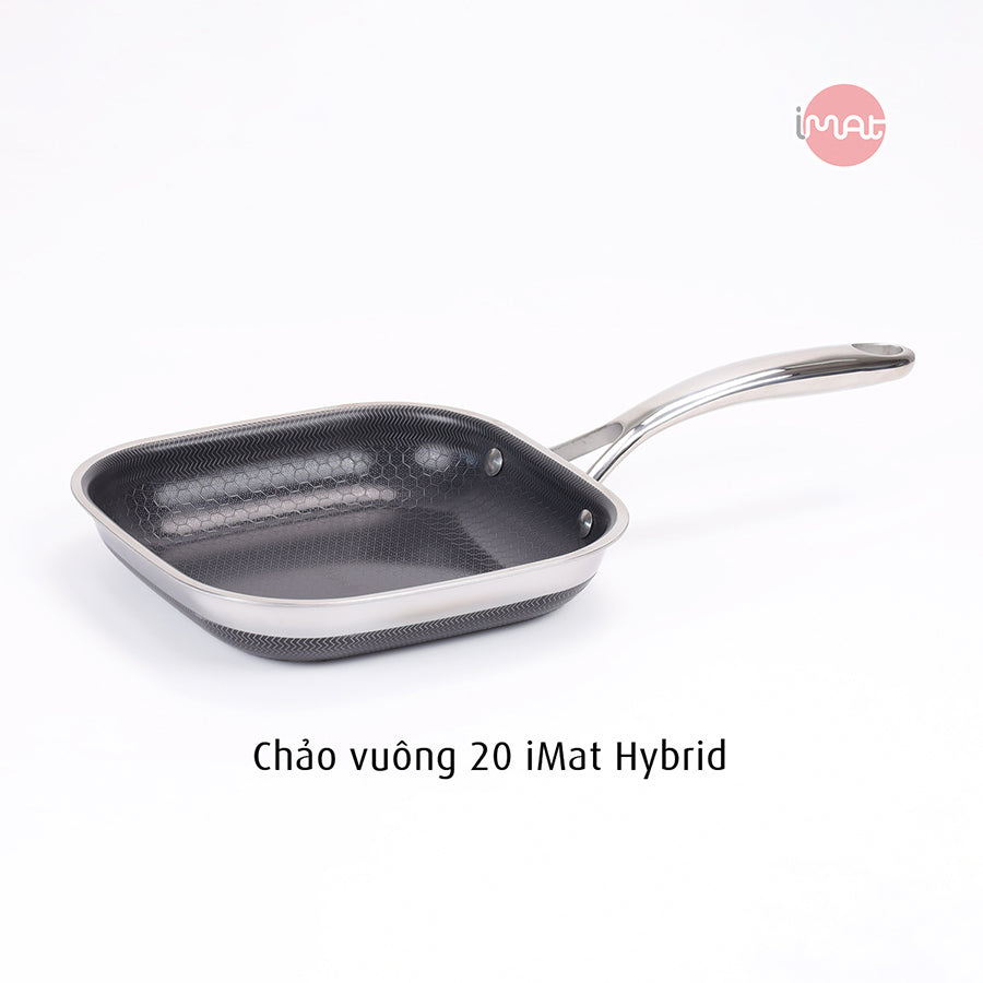 Chảo vuông iMat Hybrid lòng đen